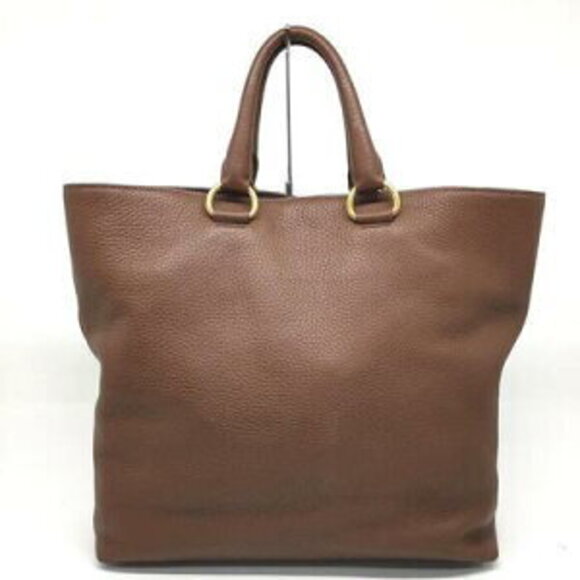 Prada Leather Tote Bag Shoulder Brown Aichi - Picture 2 of 8